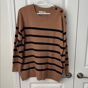 LOFT Cameland Black Striped Sweater